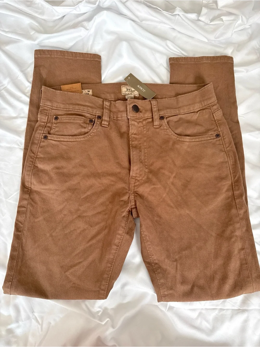 J. Crew Men's Chinos in Warm Tan Brown